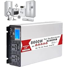 Power Inverter 5000w/6000w/8000w Pure Sine Wave Inverter Dc 12v 24v 48v 60v to Ac 110v-220v Power Inverter for Home Car Dual Digital Display Car Inverter,8000W-60Vto110V