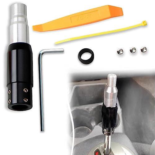 cueclue 1 PC Shifter Gear Shift Knob Adapter, Aluminum Alloy Converter, Shift Knob Adapter Kit, Suitable for Non-Thread Transmissions Black