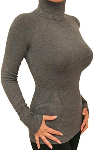 Blue Banana Womens Turtle Neck Long Sleeve Clingy Sweater