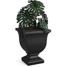 Mayne Inc. Augusta 20in Tall Planter - Black - 15in L x 15in W x 20in H - with Built-in Water Reservoir (5893-B)