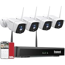 2026 Update Firstrend Wireless Security Camera System Outdoor, 2 Way Audio& Human Detection, 8CH System with 4pcs WiFi IP CCTV Cameras for Home Security,IP66 Waterproof,24/7 Recording,No Monthly Fee