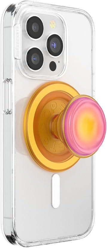PopSockets: PopGrip Round for MagSafe - Includes Adapter Ring for MagSafe - Extendable Base and Handle with a Interchangeable Top for Smartphones and Cases - Jelly Sunni