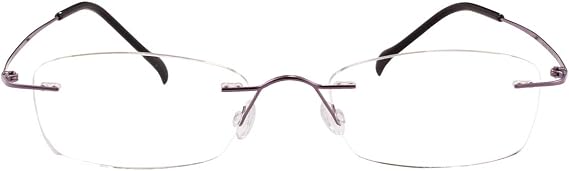 Agstum Pure Titanium Rimless Frame Hinged Optical Eyeglasses Frames