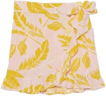Wild Fable Womens Floral Print Ruffle Hem Wrap Mini Skirt -