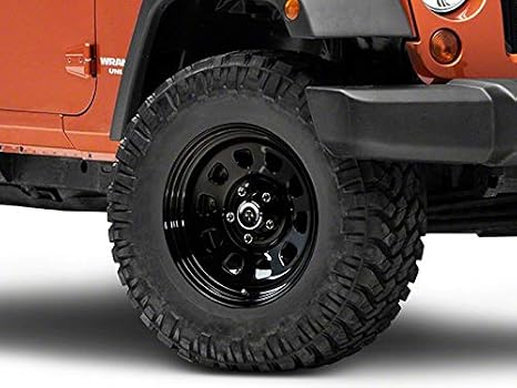 Mammoth D Window 17x9 Matte Black Steel Wheel Compatible with 2007-2018 Jeep JK Models | Aggressive OFF-Road Styling 17 Inch Car Rims for Jeep JK | Aluminium Alloy Steel Gloss Finish Wheel Rim