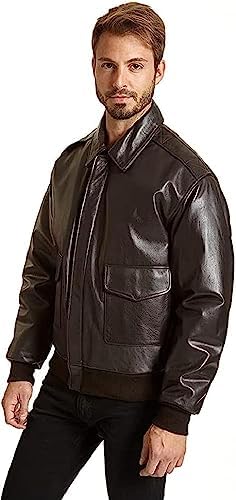 Men Air Force A2 Leather Flight Bomber Jacket Genuine Leather jacket for Mens Aviator Leather Bomber Jacket