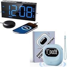 Roxicosly Bed Shaker Alarm Clock+Cordless Vibrating Alarm Clock