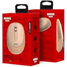 MARVO WM111PK Wireless Mouse Bluetooth 5.2 and 2.4GHz 6 Programmable Buttons 1600DPI Ergonomic Pink
