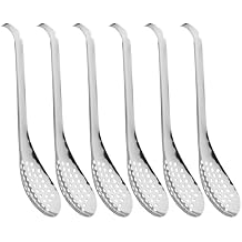 Spherification Spoon - Set of 6 Stainless Steel Spherification Spoon Molecular Mixologist Slotted Bar Spoon Kitchen - KICW0071 (6pcs Silver)