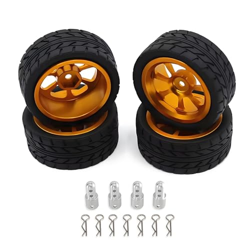 Rc Upgrade Parts For MJX For HYPER GO 14303 14302 14301 114 Metal Wheel Tires For Rally CNC High Strength Metal Wheels Height Increasing SetYellow