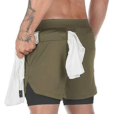 Mens 2 in 1 Workout Tennis Shorts with Liner 7 Inch Gym Shorts for Men Basketball Shorts Athletic Running Shorts