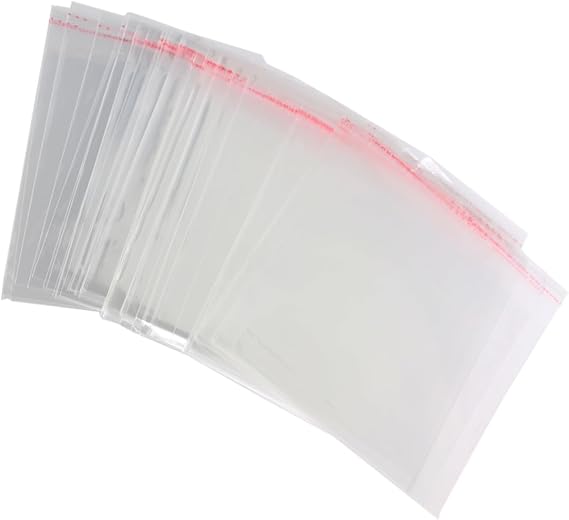 OUNONA 100pcs 10x15cm Self-Adhesive Cellophane Bags for Cookies Candies and Bakery Treats Cello Bags Easy Peel Seal for Packaging