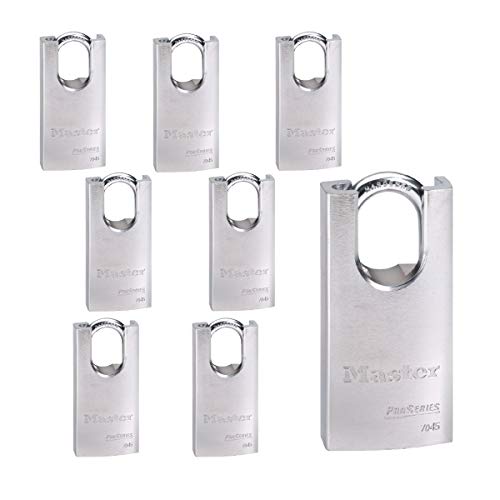 Master Lock - Eight 8 High Security Pro Series Padlocks w 16 Keys, 7045NKA-8 wBumpStop Technology