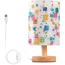 KLL Colorful Squares Small Table Lamps for Small Spaces Desk Lights for Side Table Lamps for Kids Small de mesa de Noche