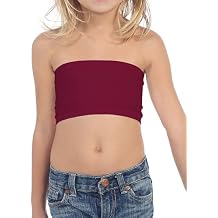 Kurve Girls Bandeau Tube Bra Strapless Cropped Sports Bralette Seamless Crop Top UV Protective Fabric UPF50+ Made in USA
