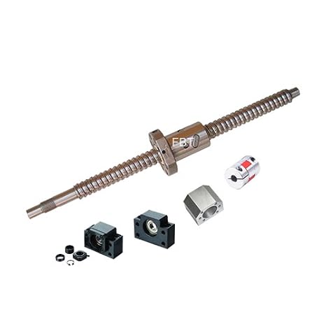 FBT Dia.25mm 2505 Anti-backlashed Ballscrew CNC Parts X Y Zkits = SFU2505 - L750 mm + Metal Deflector Ball nut + BK20 BF20 nd Support + NUT HOUSINGS + Flexible Coupler