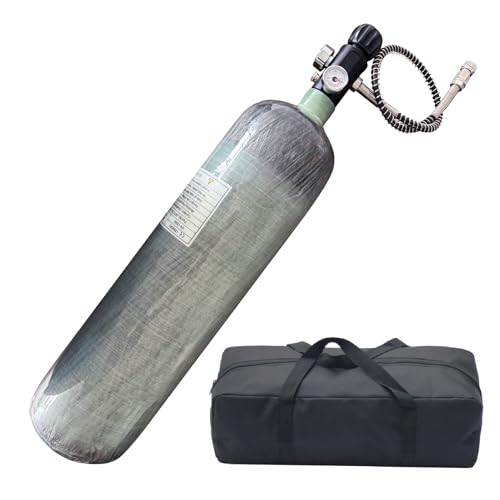 3L183ci CE Carbon Fiber Tank 4500psi Pcp Tank with Dual Gauge Valve Lightweight HPAScubaPaintball Air Tank Fill Station Not DOT