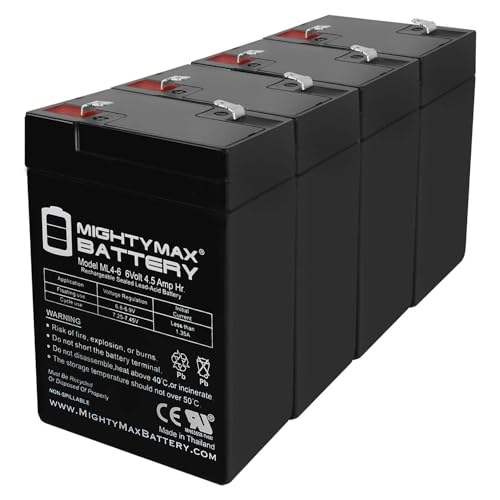 Mighty Max Battery 6V 4.5AH SLA Battery Replacement for Leoch DJW6-4.5 - 4 Pack