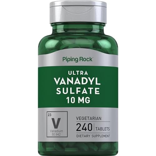 Piping Rock Vanadyl Sulfate 10 mg | 240 Tablets | Ultra Complex Supplement with Chromium | Vegetarian, Non-GMO, Gluten Free Supplement