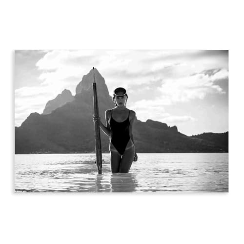 Black And White Sexy Beauty Alexis Ren Poster Canvas Picture Printing Wall Art Decoration Poster Living Room Bedroom Home Background Decoration