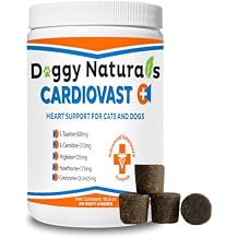 CardioVast Cardio Support and Cardio Strength Supplement for Dog and Cats, L-Taurine, L-Carnitine, Hawthorn, L Arginine, Coenzyme Q10-Supports Cardiovascular Heart Health - Made in USA - 60 Soft Chew