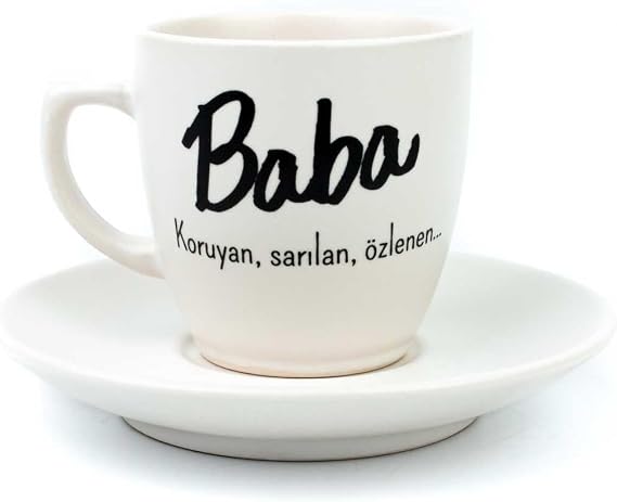 PALTO TASARIM Baba Krem Türk Kahvesi Fincanı - Hediye Seramik Türk Kahvesi Fincanı