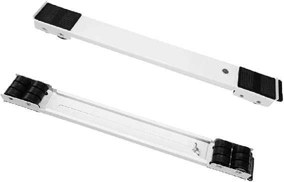 2PCS Universal Appliance Rollers - Adjustable Heavy Duty Wheels for Washing Machine, Fridge, Dryer & Dishwasher - Easy Move Mobile Base, White