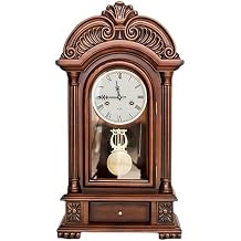 Block Clock Solid Wood Mechanical Retro Drawer Table Living Room Home Old-Fashioned