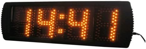 Semi-Outdoor LED Digital Wall Clock 5" High Character 12/24-Hour Display Support Countdown/up Function in Minutes Seconds Large LED Race Timing Clock Yellow Color