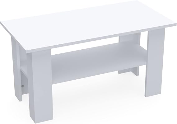 Modern Coffee Table White - Living Room Table for Coffee Books and Decorations - Robust Living Room Coffee Table - Coffee Table White - Coffee Tables for Your Living Room