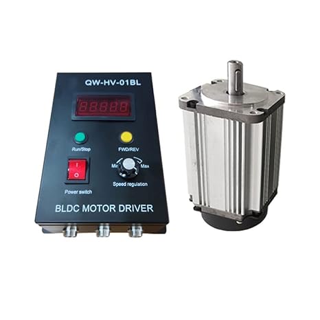 110V/220V 3000/6000rpm 650W 2.07/1.03N.M 80mm 3-Phase Square Brushless DC Motor Low Noise Hall BLDC Motor with Driver Kit (110v-650W3000rpm)