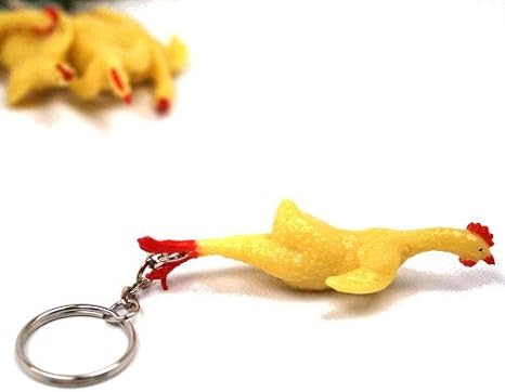 Rhode Island Novelty 3" RUBBER STRETCH CHICKEN K/C