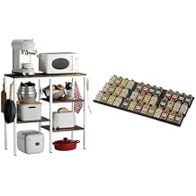 Artibear White Microwace Stand Rack Bundle ABS Spice Drawer Rack 9PCS for Kitchen