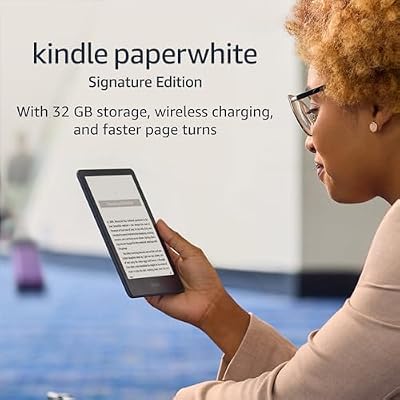 Like-New Amazon Kindle Paperwhite Signature Edition (32 GB) | With a 6.8" display, wireless charging, and auto-adjusting front light With Lockscreen Ads | Denim