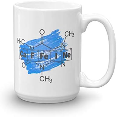 Caffeine Elements Chemistry Science Lover Coffee Mug Tea Cup, 15oz