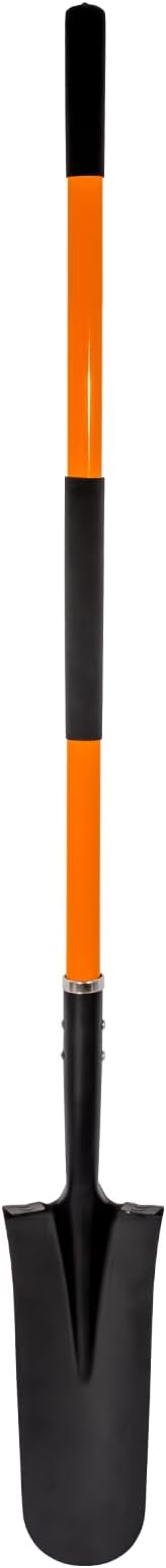 VNIMTI Heavy Duty Shovel with Fiberglass Handle for Digging and Gardening, Metal, 58 Inches