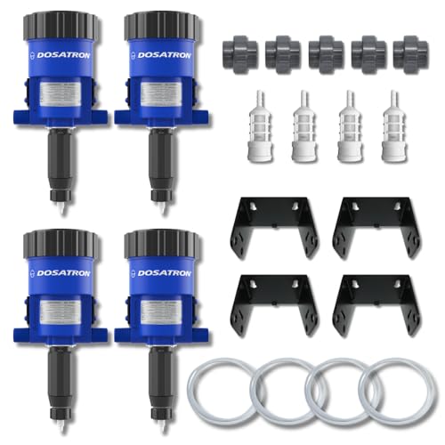DOSATRON Hobby Cultivator Water-Powered Nutrient Injector System | 0.55 GPM | 0.050.5% Dosing | 34 NPT | Indoor Hydroponics | 4-Pump Base | Home Grower Nutrient Delivery