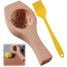 DIY Steamed Bun Mold,Thickening Carved Round Wooden Mould Press Mold Cookie Cake Mold,Reusable Baking Mold Kitchen Baking Tool (C)