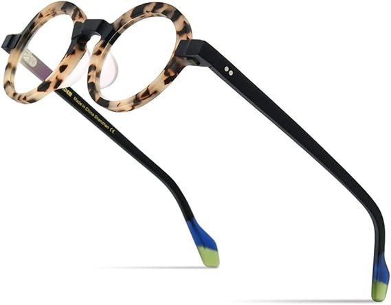 Multicolor Acetate Glasses Frame Men Matte Retro Round Eyeglasses Women Spectacles Eyewear