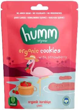 Humm Organic Organik Vegan Çilekli Kurabiye - 55g (6 paketi)