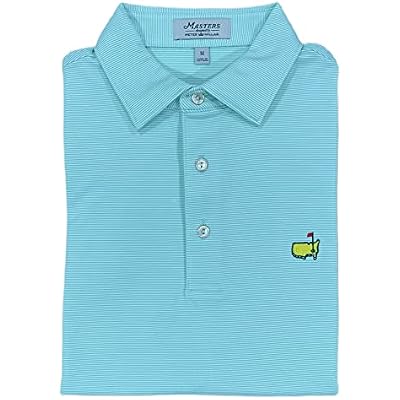 PETER MILLAR Masters Men's Performance Tech Micro Stripe Golf Shirt Polo - Green