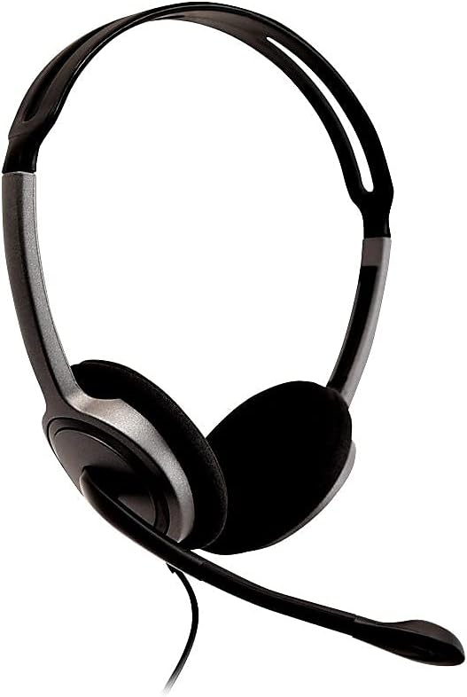 V7 HA212 Lightweight Stereo Headset with Microphone - Black & Grey