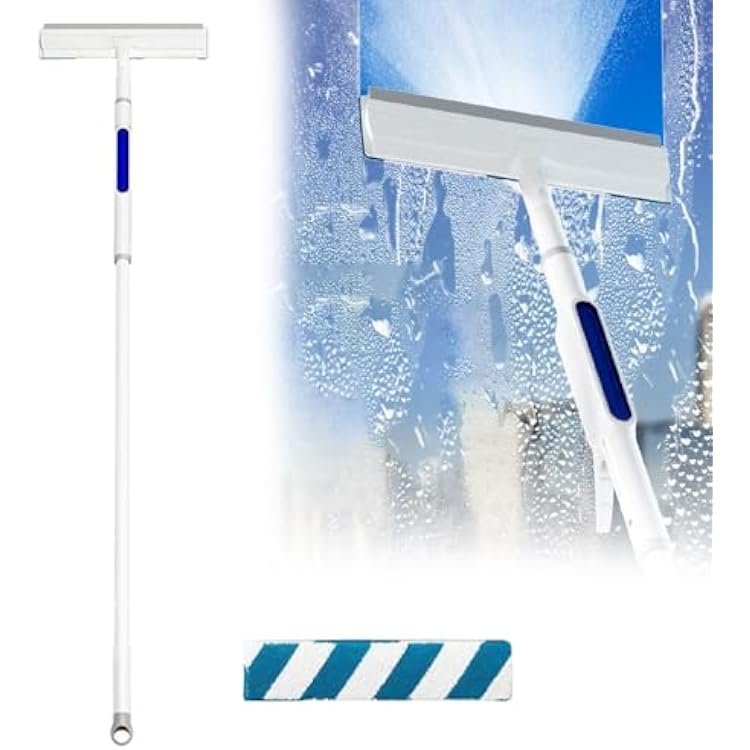 Squeegee for Window Cleaning with Spray, 2024 New Double-sided Spray Expansion Window Cleaner, Spray Window Cleaning Brooms, 3 In 1 Window Cleaning Squeegee Kit Household Cleaning Tools With 1 cloth