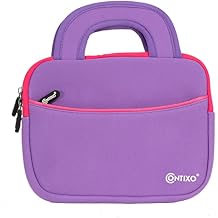 Contixo 7" Tablet Sleeve Bag for Kids Tablets - Compatible with Contixo V8/V9, Dragon Touch Y88X Pro/M7, iPad mini 1-4, Galaxy Tab A 8.0, Amazon Fire 7'' & 8'' Tablets - Purple, with Accessory Pocket