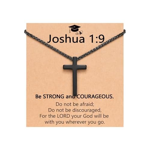 PINKDODO Cross Necklace for Boys Men Graduation Gifts for Son Grandson