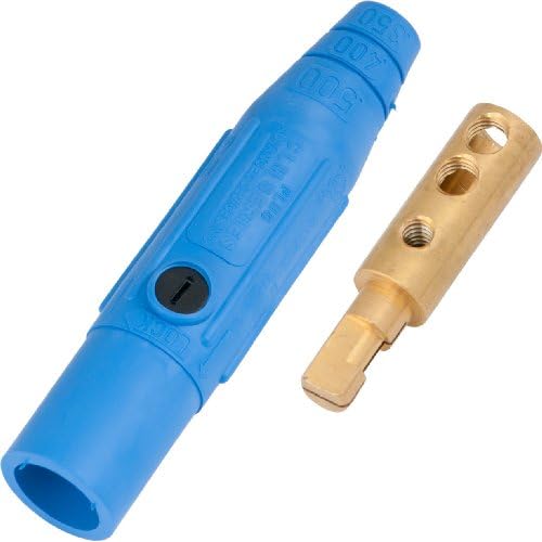 Marinco CLM2M-D CLM Cam Type, Series 15 Mini Inline, Single Pin Connector, 150 Amp, 600 Volt, #8 - #2 AWG, Male - Blue D