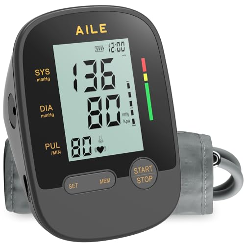 Blood Pressure Monitor for Home Use: AILE Blood pressure machine with blood pressure cuff 8.7-16.5 adjustable Upper arm BP monitor automatic digital high blood pressure cuff Easy to use Black