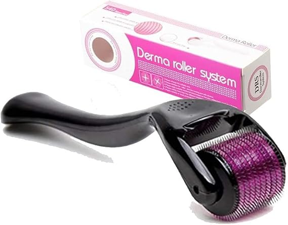 Derma Roller 540 Titanium Micro Needling for Face and Body-Face Roller for Skin Rejuvenation Anti Ageing Scar Acne marks Cellulite Treatment-Beard Roller for Hair Growth for Men and Women (0.75 mm)