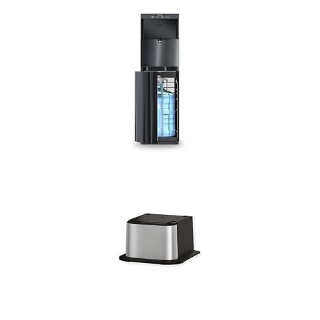 Brio CLBL720SCBLK Moderna Self Cleaning Bottom Load Hot, Cold & Room Water Cooler Bundled with Water Cooler Dispenser Base for Brio Water Cooler