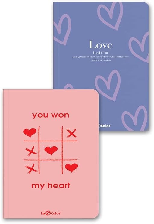 LE COLOR Dear Notebook Set 2 Heart